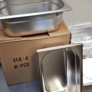 1/4 Gastronorm pans box of 6 + lids 265x162x100mm