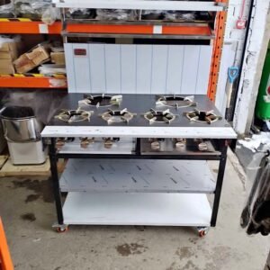 6 burner Asian cooker/spice rack/shelves/122*85cm
