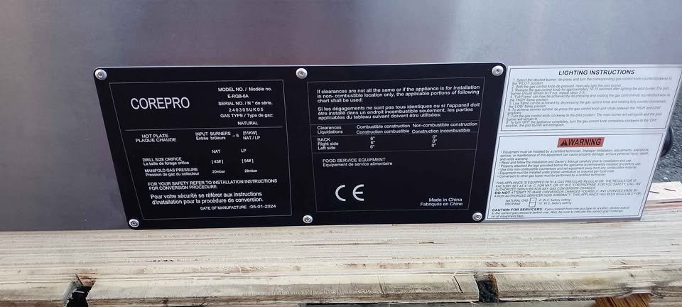 6 burners commercial cooker gas 92*73*33cm - Image 4