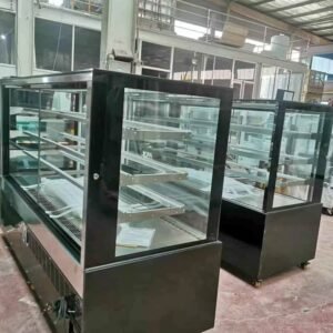 Cake display dessert fridge 6ft led lights black