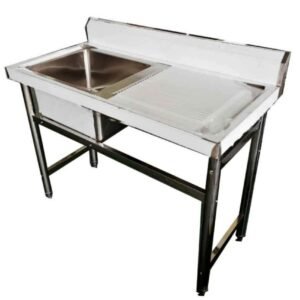Commercial STAINLESS STEEL SINGLE SINK UNIT 4ft