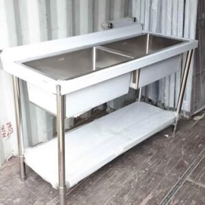 Commercial STAINLESS STEEL double sink (5f)