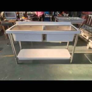 Commercial STAINLESS STEEL double sink 5ft