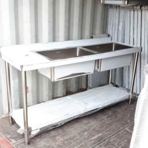 Commercial STAINLESS STEEL double sink (6f)