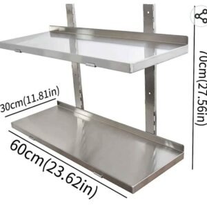 Commercial STAINLESS steel 2 Level Wall Rack/shelve All Sizes