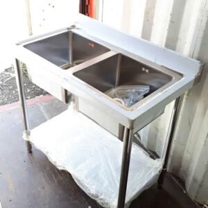Commercial double sink large bowls 150x70cm