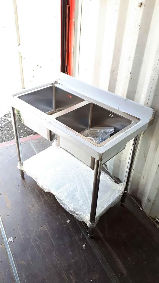 Commercial double sink 1meter