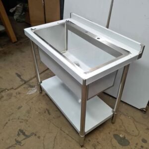Commercial stainless steel sink single bowl sink unit 100x60x90cm