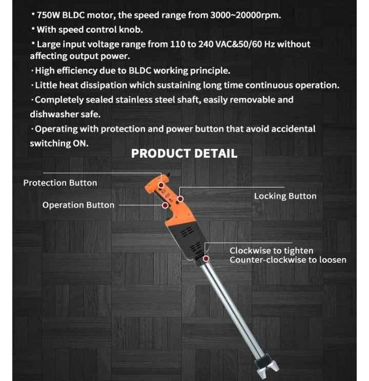Commercial stick blender gravy soup blender veg prep machine - Image 4