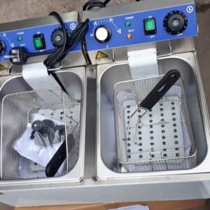 Commercial table top electric fryer twin tank twin basket