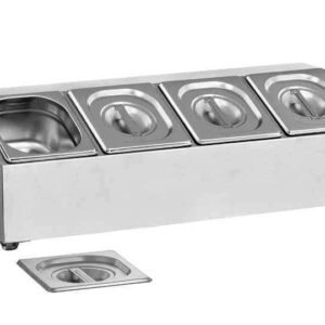 Gastronorm Pan Holder - Incl. 4 GN 1/6 Gastronorm Containers with Lids