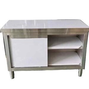 Stainless steel cabinet work table commercial sliding doors 4ft