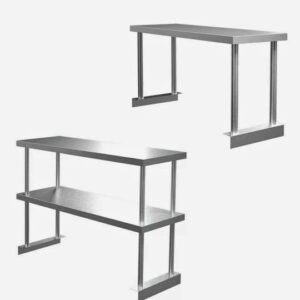 Stainless steel over table shelf 2tiers 5ft