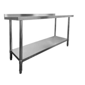 Stainless steel table with backsplash (5f)